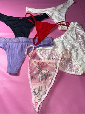 Women’s Panties Mixed Colors Panty Set — Lavender, Red, Black, White, Pink